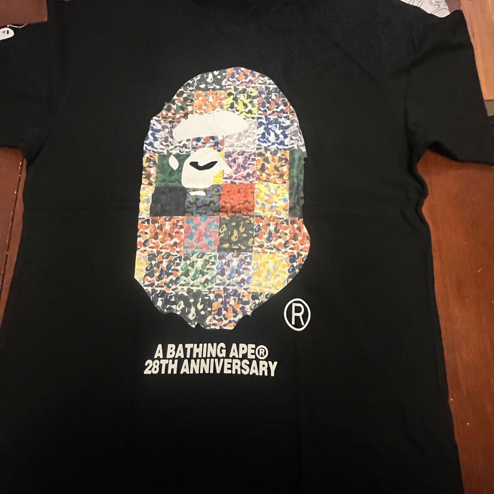 Bape Black T-Shirt with Camo Graphic says 2xl runs small fits like a large